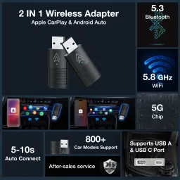 cardroid 2-in-1 Wireless Apple CarPlay & Android Auto Adapter Car Stereo image 2