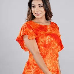 Bachuu Flutter Sleeves Tie and Dye Print Top image 2