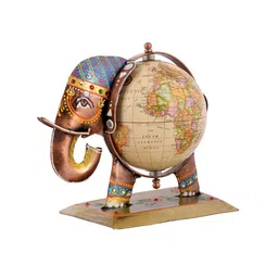 CraftVatika Blue Figurine Metal Elephant Table Top Showpiece image 4