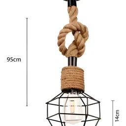 Areezo Black & Brown Abstract Shaped Textured Ceiling Lamp image 3