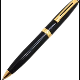 Premium Power Black Shinning Metal Body Fine Tip With Gold Plated Trims Ball Pen-image-92
