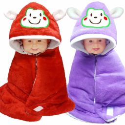 Printed Single Hooded Baby Blanket forMild Winter-image-33