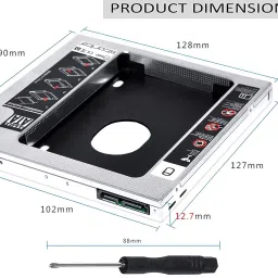 Multybyte 12.7 mm Caddy for 2nd Hard Drive suitable for 2.5 inch SATA HDD/SSD Enclosure image 3