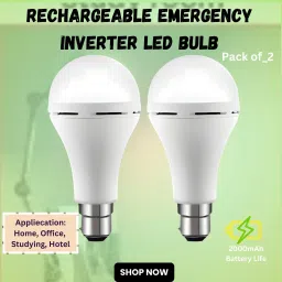 Rechargeable Emergency Bulb Inverter Bulb for home 4Hr battery backup_Pack2 S361 4 hrs Bulb Emergency Light-image-88