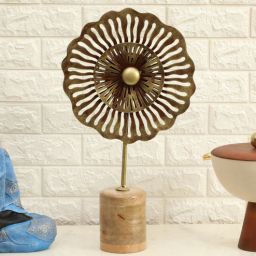 vedas Metal Gold Sorn Rays Flower Table Decor-picture-6
