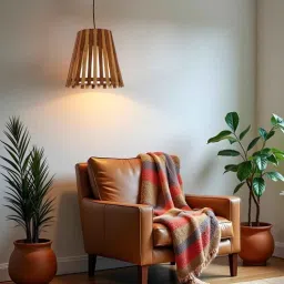 symplify Soyuz Beige & Brown Solid Wood Single Hanging Light-picture-18