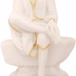 Sai Amrut Sai Baba Statue Marble Washable Sai Baba Murti Temple Pooja Idol Decorative Showpiece - 8.89 cm-image-32