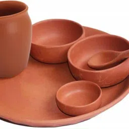 Pack of 6 Terracotta clay Dinner Set Dinner Set-image-64