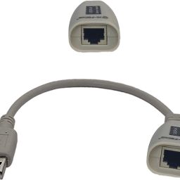 HI-FOCUS USB Male + USB Female RJ45 Extension Adapter - 50M/150ft USB 2.0 Extension Wired USB Lan Adapter compatible with Linux, Mac, Windows-image-1