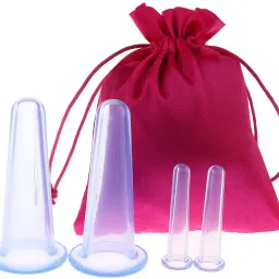 4 Pcs Silicone Vacuum Cupping Cups Acupressure Massage 4 Pcs in 1 set-image-4