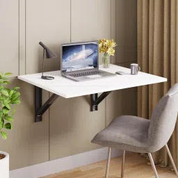 Wood Wall Mounted Foldable Table | Space-Saving Wall Desk for Home & Office Use Engineered Wood Study Table-image-87
