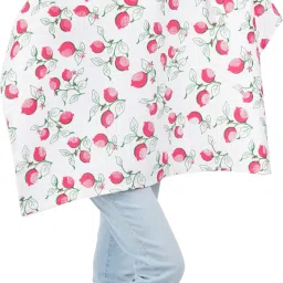 Soft Cotton Feeding Cloak/Apron - Red Lemon Design Feeding Cloak-image-35