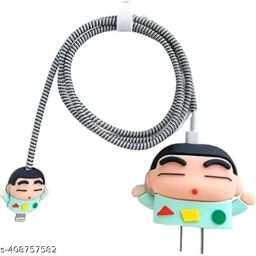 Gifts Island Premium Silicone Charger Covers for Apple 18W & 20W Power Adapters - Shinchan Cable Protector-41
