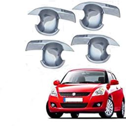 Car silver Plated chrome door handle finger guard for Maruti swift (2012-2017) Car Grab Handle Cover-8