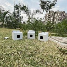 jia industries Corrugated Cardboard Sporrow Bird House Budgies and Finches with Air Ventilation and Mounting Hook Packaging Box image 5