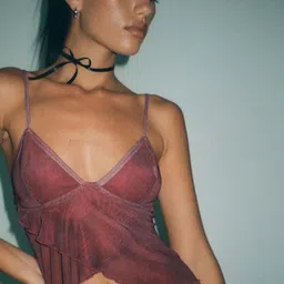 StyleCast x Revolte Net Crop Top image 4