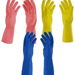 Cleaning Gloves Reusable Rubber Hand Gloves, Stretchable Gloves for Washing Cleaning Kitchen & Garden Wet and Dry Disposable Glove Set-image-75