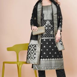 Unstitched Art Silk Salwar Suit Material Self Design-image-53