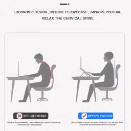 TECHEL Height Adjustable Metal Frame Laptop Stand, DSF6 Aluminium Desk Stand Rotatable Laptop Stand with Adjustable Height Compatible with Universal Laptops-image-42