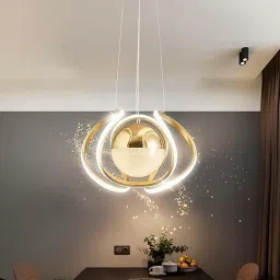3-Color LED Chandelier,Gold Chandelier Light Fixture Dining Room Hanging Lamp Pendants Ceiling Lamp-22
