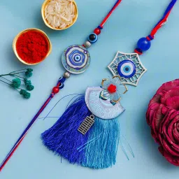 Bhaiya Bhabhi Rakhi Set 4299 Assorted Rakhi, Chawal Roli Pack, Greeting Card Set-image-24