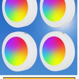 LED 10W 3 Colour Pack of 4 Round Surface Down Light Panel Light RED,BLUE,PINK Recessed Ceiling Lamp-image-21