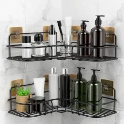 pavitra Multipurpose Self Adhesive Wall-Mounted Corner Storage Rack pack of 2 Iron Wall Shelf-14