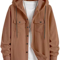 Men Comfort Fit Fit Solid Hood Collar Casual Shirt-image-93