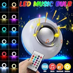 laxmi gold Portable LED Music Light Bulb With Remote Control with Google, Alexa & Siri Assistant Smart Speaker-0