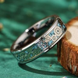 Alloy, Steel, Metal, Tungsten, Sterling Silver Rhodium, Titanium, Black Silver Plated Ring-image-91