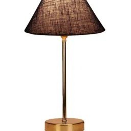 Devansh Blue Textured Metal Table Lamp With Jute Shade image 4