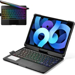 Bestor 360° Rotatable Keyboard case Pencil Holder Andarteck universal backlit 7 colors Bluetooth Laptop-size Tablet Keyboard Compatible with iPad, Laptop, Tablet-12