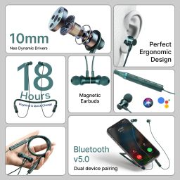 ptron Bassstrings 4A with 18 Hrs Playtime,Deep Bass,Clear Calls & Type C Fast Charging Bluetooth Headset image 2