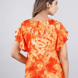 Bachuu Flutter Sleeves Tie and Dye Print Top image 5