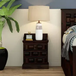 woodenmood Woodway Solid Wood Bedside Table in Walnut Finish-picture-47