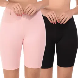 Pack of 2 Solid Women Multicolor Cycling Shorts-picture-12