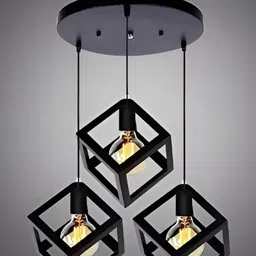 Areezo Black  Textured Abstract Shaped Ceiling Lamp image 3