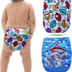 Printed Cloth Diaper with Inserts for Babies Washable & Reusable - L-image-28