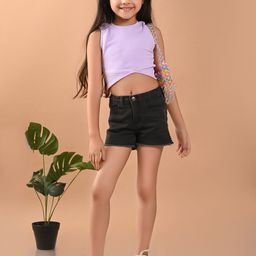 LilPicks Girls Ribbed Cotton Fitted Crop Top-image-75