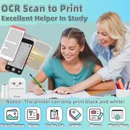 toyziestore Mini Bluetooth Pocket Printer For Android & iOS System Mini Thermal Printer image 3