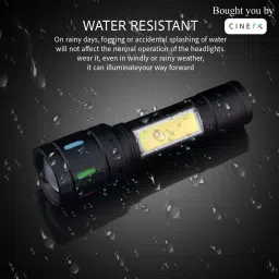 cinefx Multi-Function LED Flashlight Telescopic Zoom Anti-Slip Design Front Side Light Torch image 4