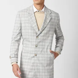 Polyester Viscose Blend Checkered Coat For Men-image-39