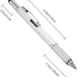 vinayakart Metal Multi tool Pen 6-in-1 Stylus , Ballpoint Pen, Ruler, Level, Multi-function Pen-picture-12