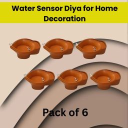 Water Sensor Diya, LED Water Diyas for Diwali, Home & Office Décor Pack of 6E171 Plastic (Pack of 6) Table Diya Set-image-101