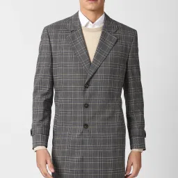 Polyester Viscose Blend Checkered Coat For Men-image-89