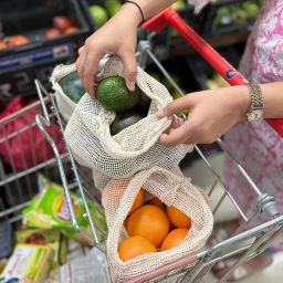 Reusable Net Bags for Vegetables & Fruits | Fridge Pack of 3 Grocery Bags-image-52