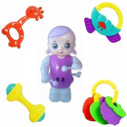 Cute Drummer Toy with Kids Baby Rattle Toys Set Toddler Kids Birthday Gift-P-02 Rattle-image-8