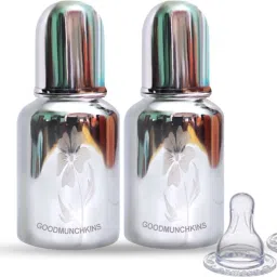 Stainless Steel Feeding Bottle 304 Grade BPA Free, No Joints , No Leakage, Anti Colic Silicon Nipple Pack of 2 Bottles - 150 ml-image-12