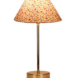 Devansh White Printed Cotton Shade Table Lamp image 5