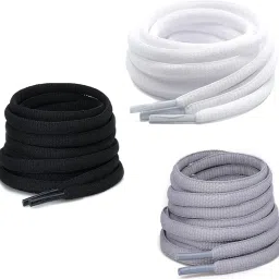 XERUS Shoe Lace Black Grey White Boot sports Oval Shoelace 120CM Shoe Lace-image-3